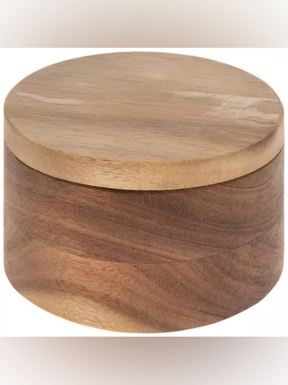 Acacia Wood Salt Box With Spoon